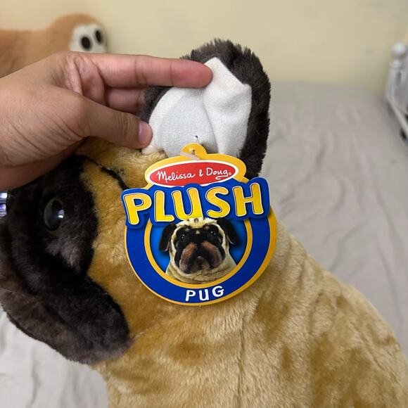 Melissa & Doug "Lifelike" Large Plush Stuffed Pug Dog NWT - Picture 6 of 16